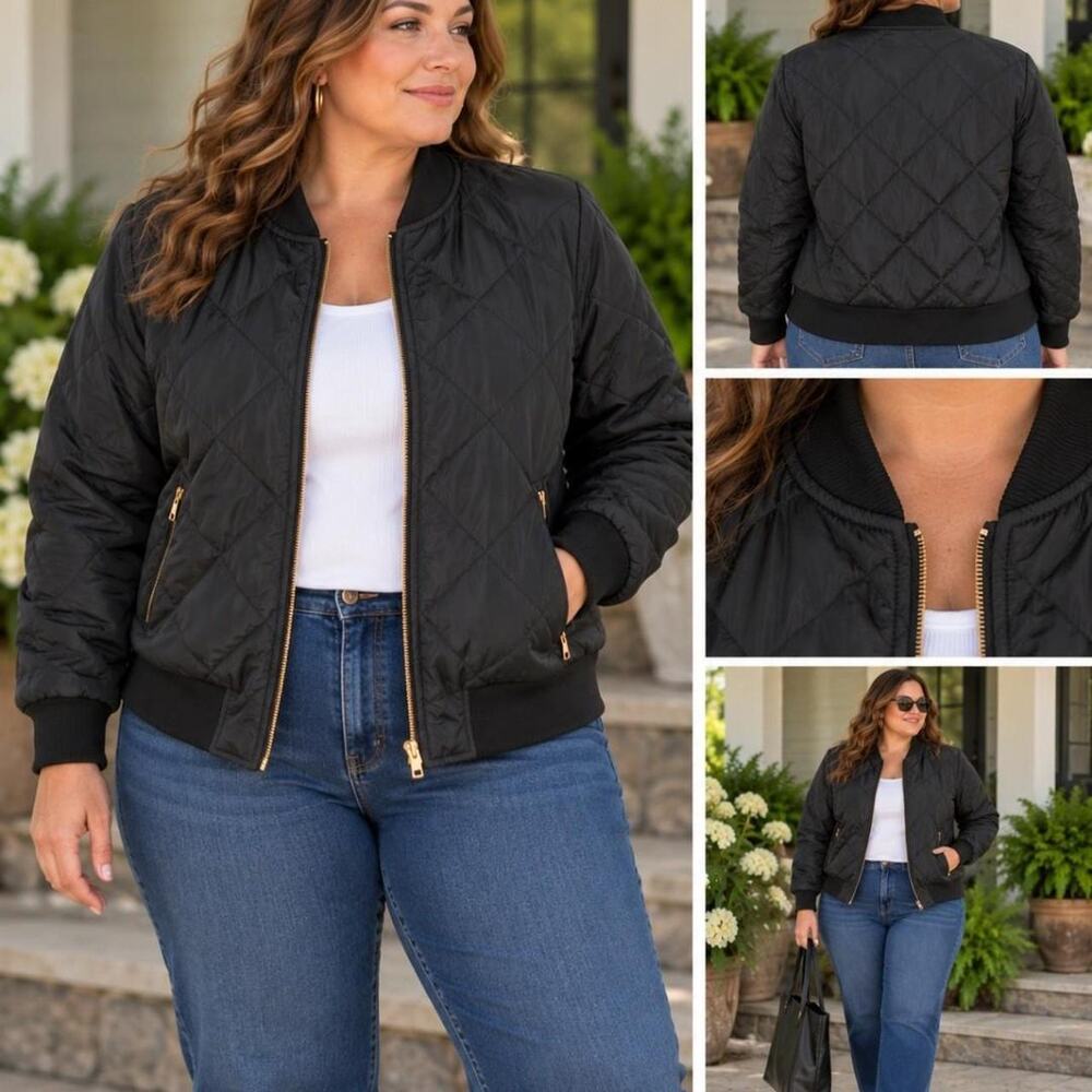 Say What women's black quilted